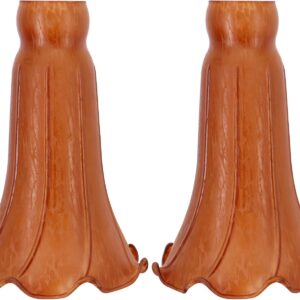 Tulip Glass Lampshade Replacement, 2-Pack - 4.2in Tea