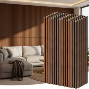 RITOLLO Walnut Wood Wall Panels - 6-Pack, 46.5 Sq Ft