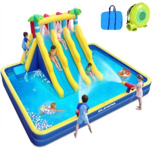 ELEMARA Inflatable Water Slide for Big Kids, 20.7ft Pool & 3 Slides