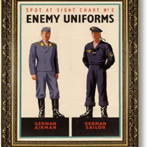 Vintage Military Uniform Art Canvas Print, 12x16" Framed
