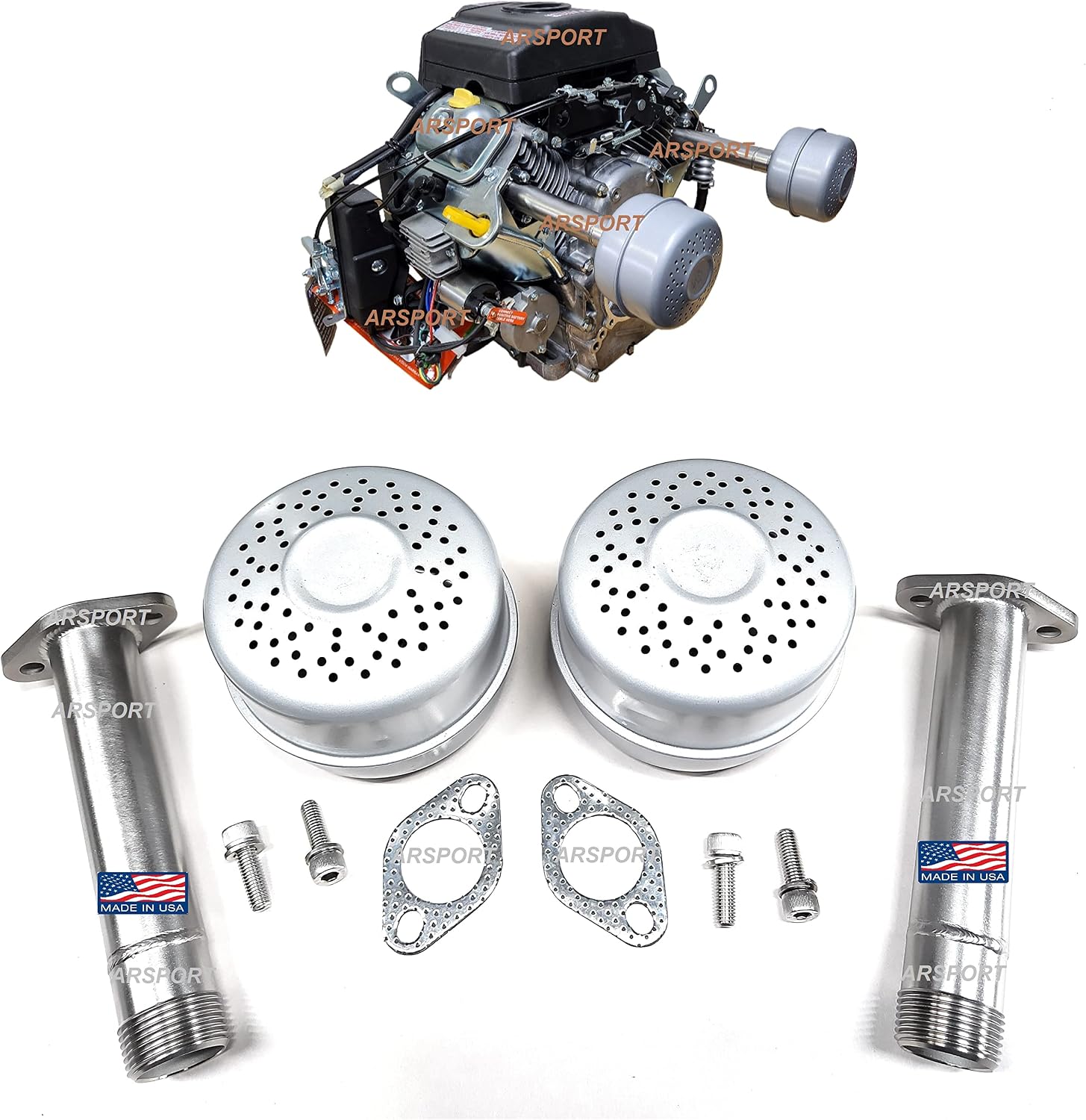 ARSPORT Stainless 304 Exhaust Kit for Predator 670 V-Twin