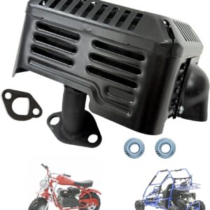 QYMOTO Exhaust Muffler & Deflector for Coleman Mini Bike & Go-Kart