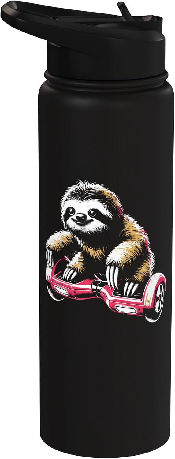 Sloth Hoverboard Water Bottle - Retro Stainless Steel