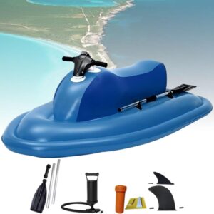 ROGHA Inflatable Water Jet Ski – Blue, 330 lbs Capacity
