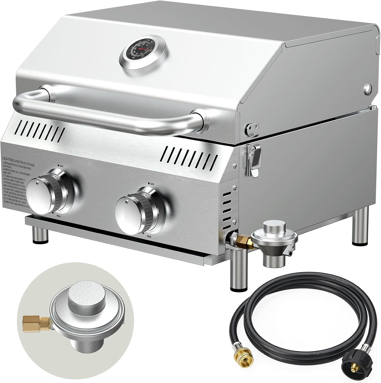 Bestfire 2-Burner Portable Propane Grill, 20K BTU