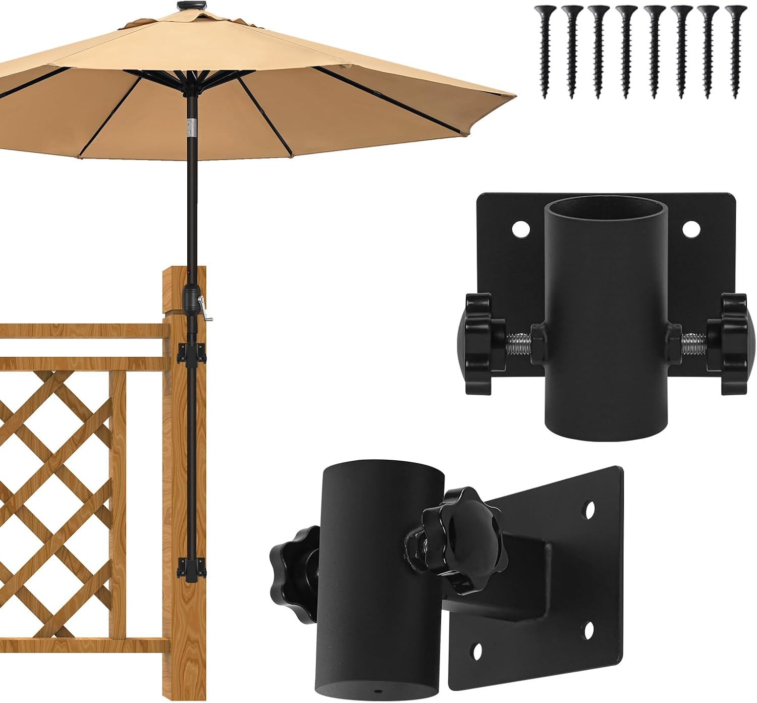 Heavy-Duty Deck Umbrella Holder Set (2-Pack)