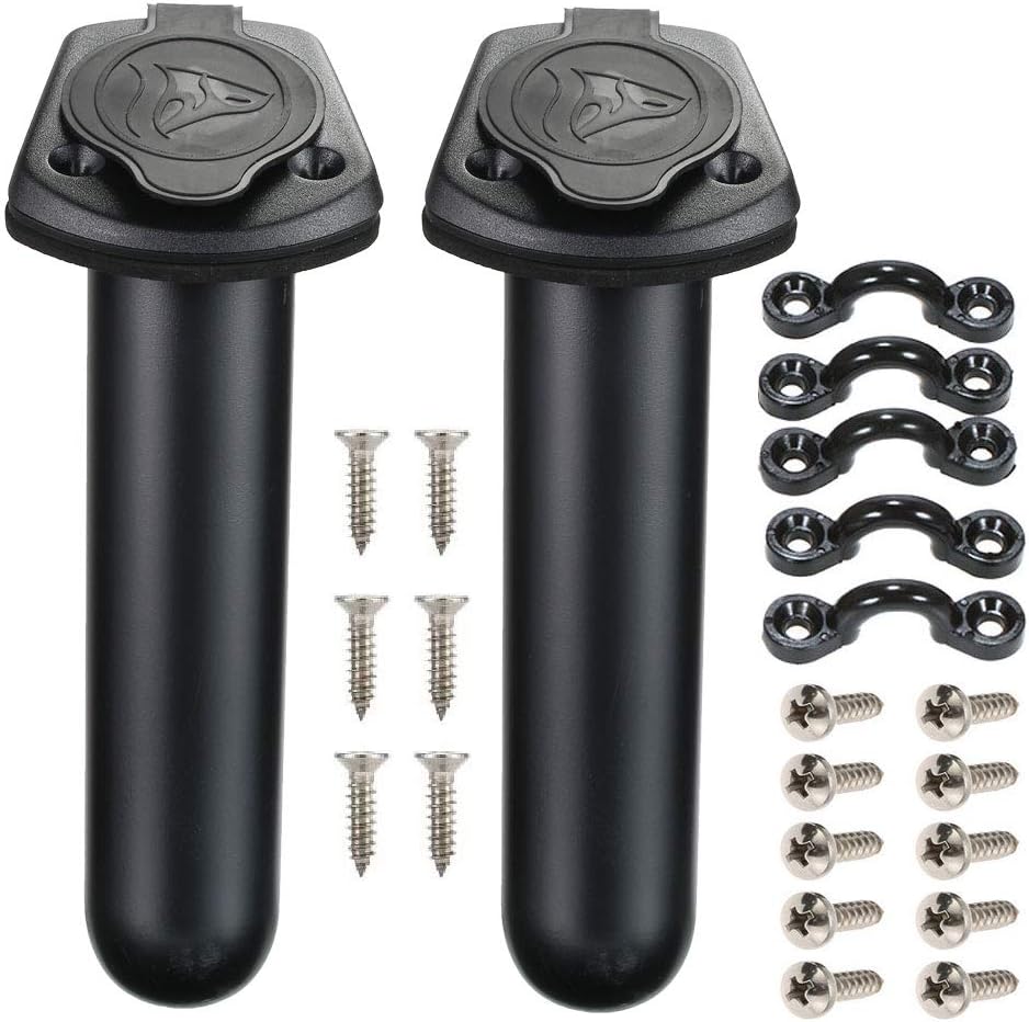 Borogo 2-Pack Kayak Rod Holders with Cap Covers