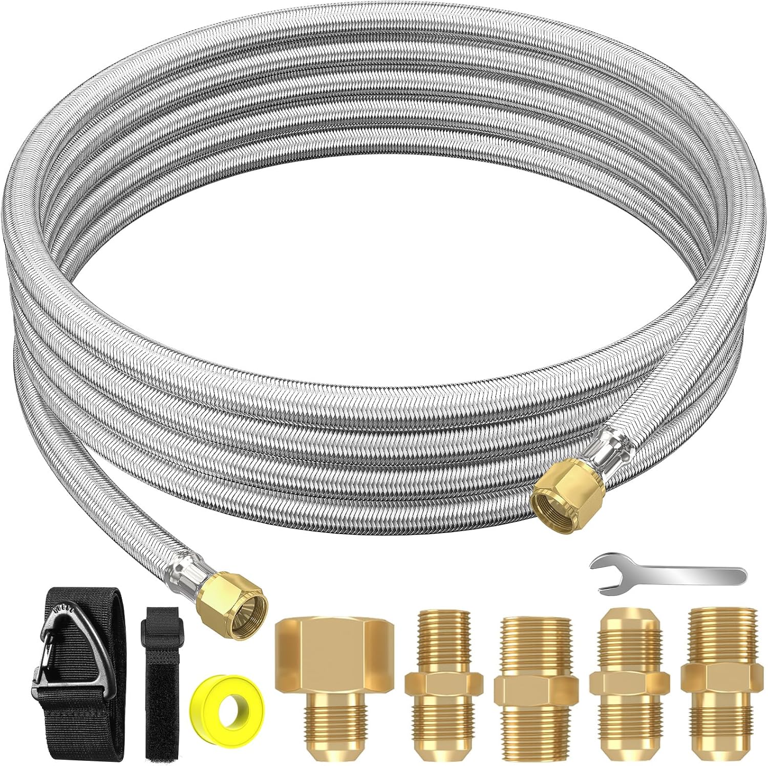 12FT High Pressure Propane Hose w/ 5 Adapters - NQN