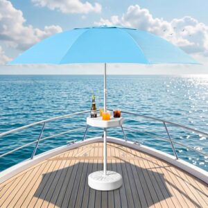 Boat Umbrella Table w/ Sand Base, UPF 50+ Shade