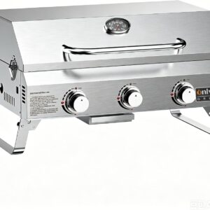 Onlyfire 3-Burner Propane Grill, Portable BBQ