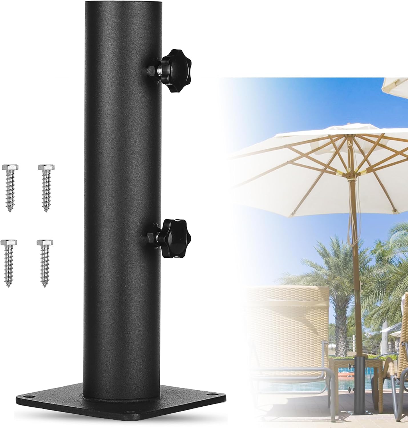 Heavy-Duty Deck Mount Umbrella Holder - 50lb Capacity
