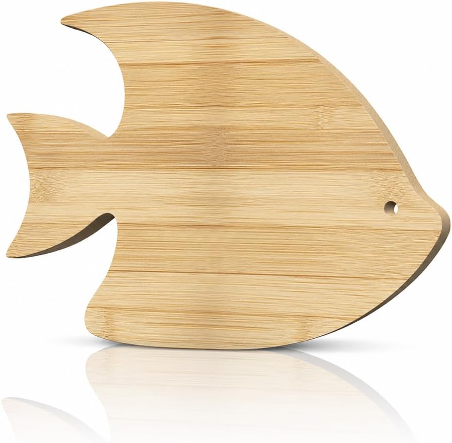 WEBEEDY Fish-Shaped Bamboo Cutting Board