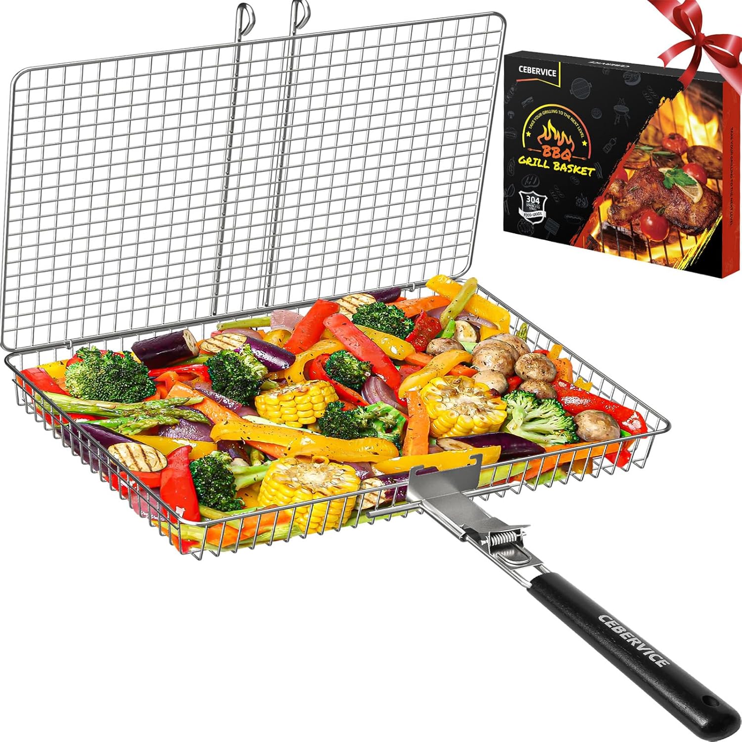 Large Stainless Steel Grill Basket for BBQ & Grilling