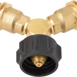 Flame King Propane Y-Splitter Adapter, 2-Way LP Gas Connector