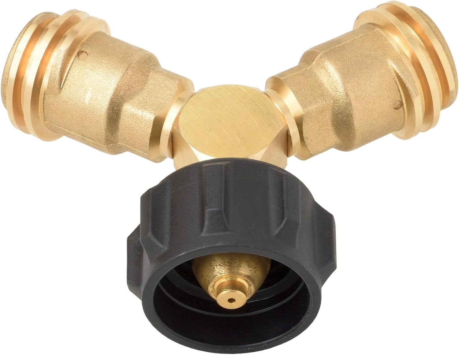 Flame King Propane Y-Splitter Adapter, 2-Way LP Gas Connector