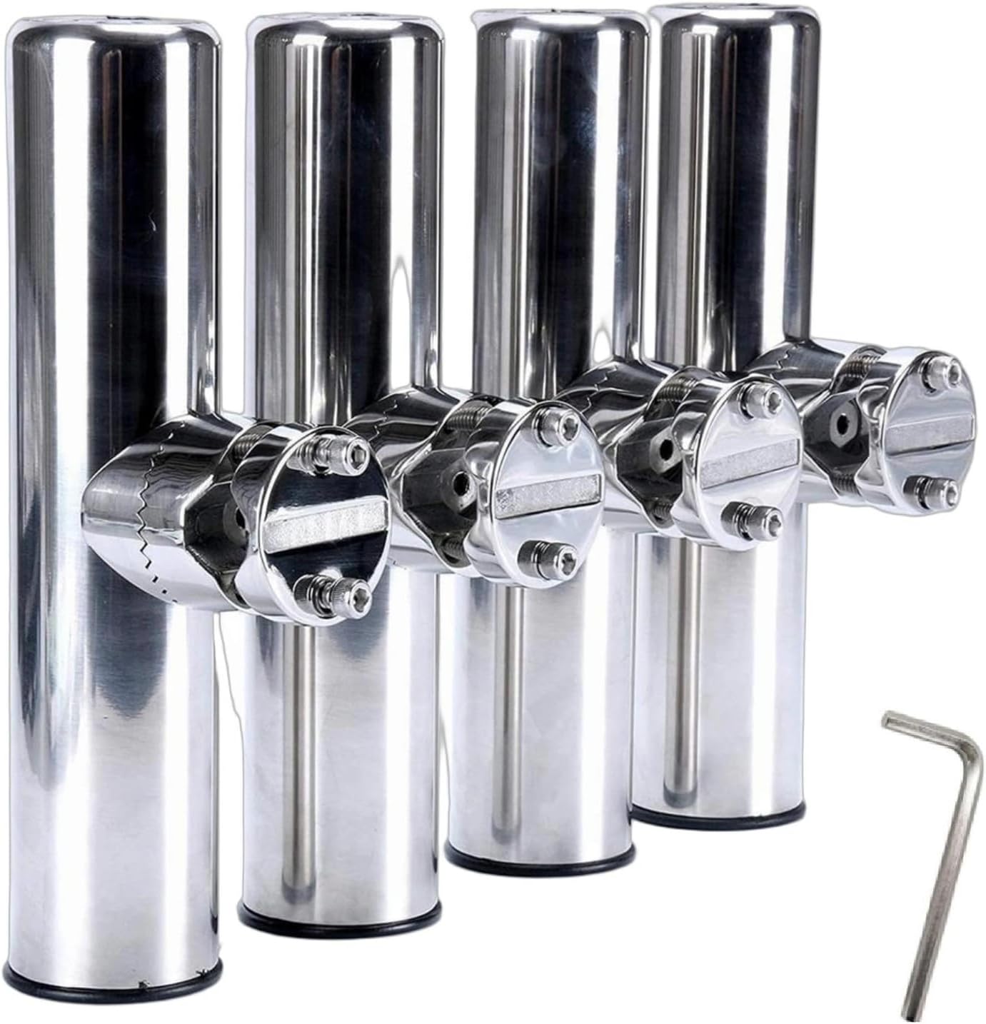 YaeMarine 4-Pack Stainless Rod Holder Clamp