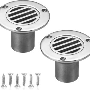 Marine Deck Drain, 2-Pack, 1.5in Stainless Steel
