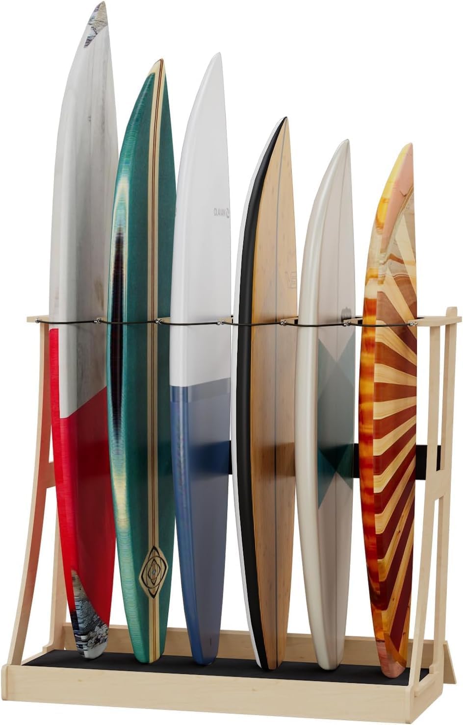 6-Board Surfboard Rack – Easy Assembly, Foam-Padded, Secure Storage