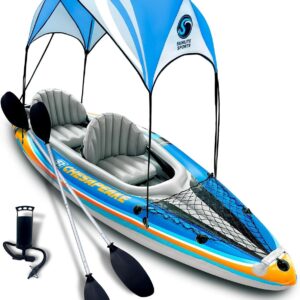Sunlite Sports 2-Person Inflatable Kayak w/ Canopy & Oars