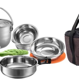 CampingMoon Stainless Steel Outdoor Cookware Set 12pc