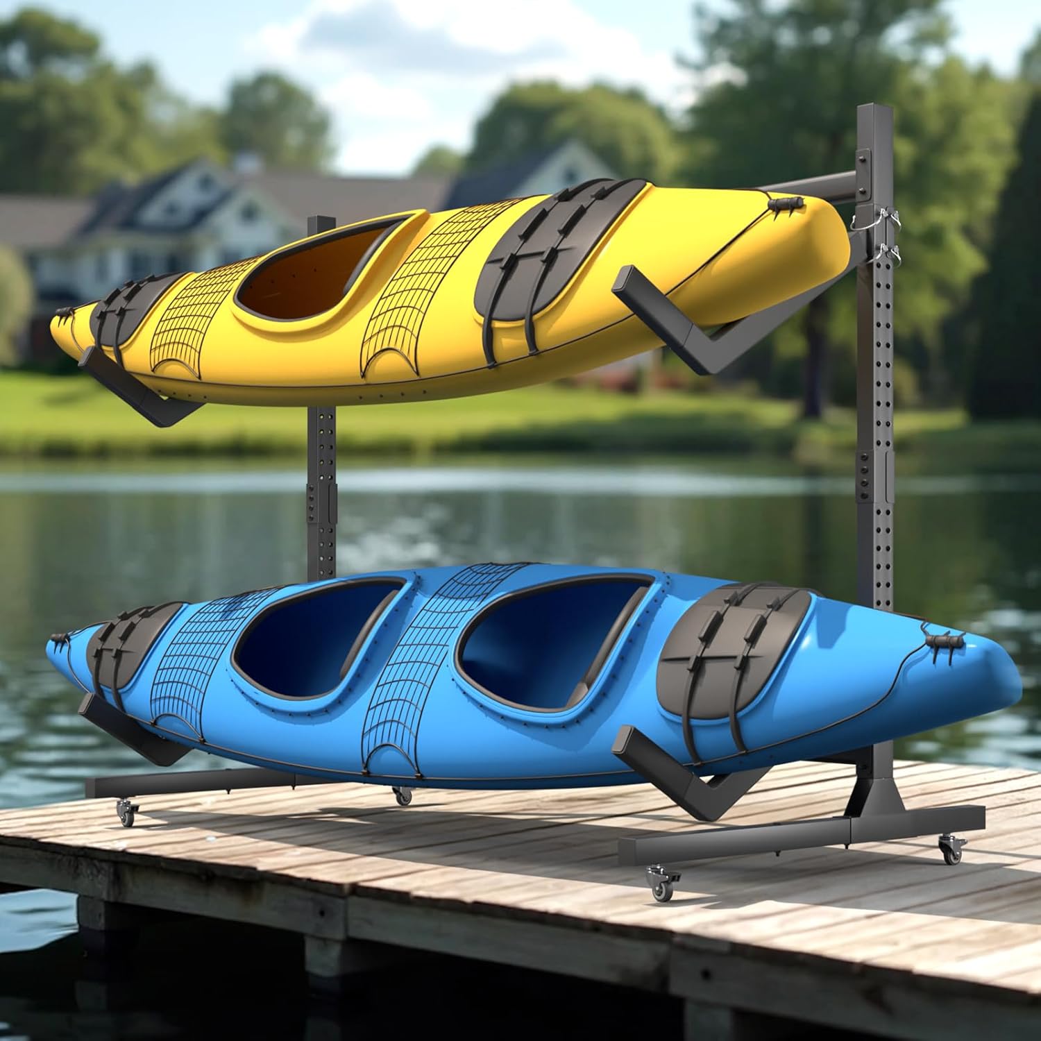 Dovov Kayak Storage Rack – Heavy-Duty 2-Level Stand