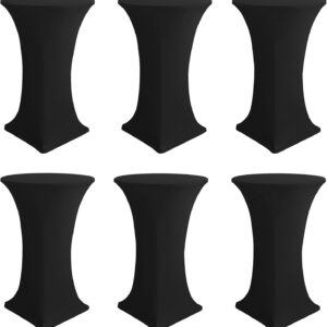 Black Spandex Cocktail Table Covers (6-Pack, 32x43")