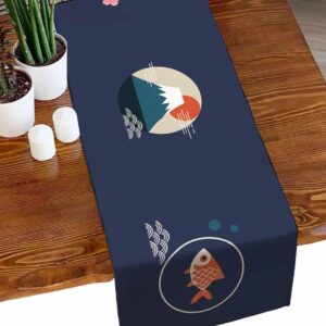 Blue Japanese Table Runner 36" – Cherry Wave Décor