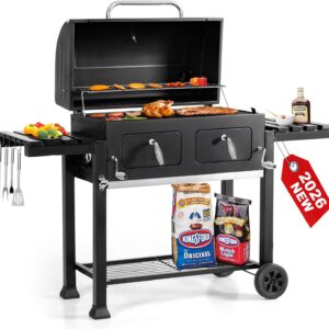 34" Charcoal Grill w/ Side Tables, 794 Sq In
