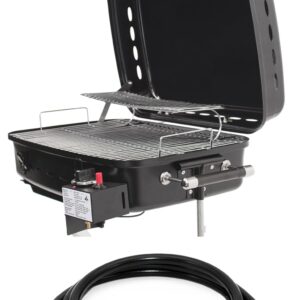 Flame King RV BBQ Grill & Hose Bundle - 12K BTU