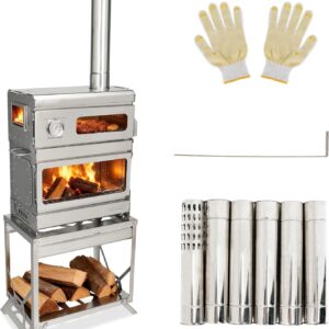 FURNDOOR Wood Stove w/Oven & Chimney - Campfire Cooking