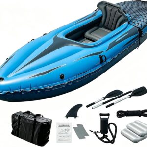 Nuwani 9ft Inflatable Fishing Kayak - 1-Person Foldable Boat
