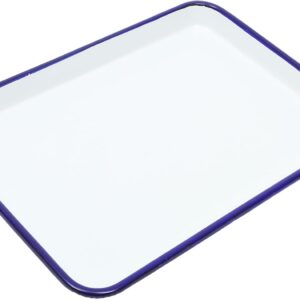 GARVALON White Enamel Roasting Pan, 10.6"x7.5"