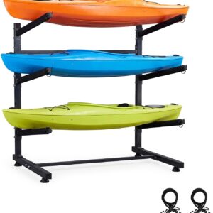 Bonnlo Kayak Storage Rack - Heavy Duty Freestanding Stand
