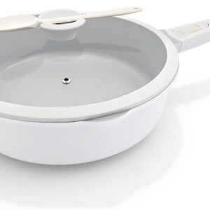 AIKENBBKK 8" Ceramic Egg Pan with Detachable Handle