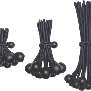 Yelier 30-Pack Ball Bungee Cords, 3 Sizes, UV & Weather Resistant