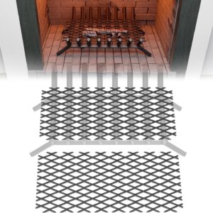 Fireplace Ember Retainer - 2 Pack, 16"x10" Steel Grate Guard