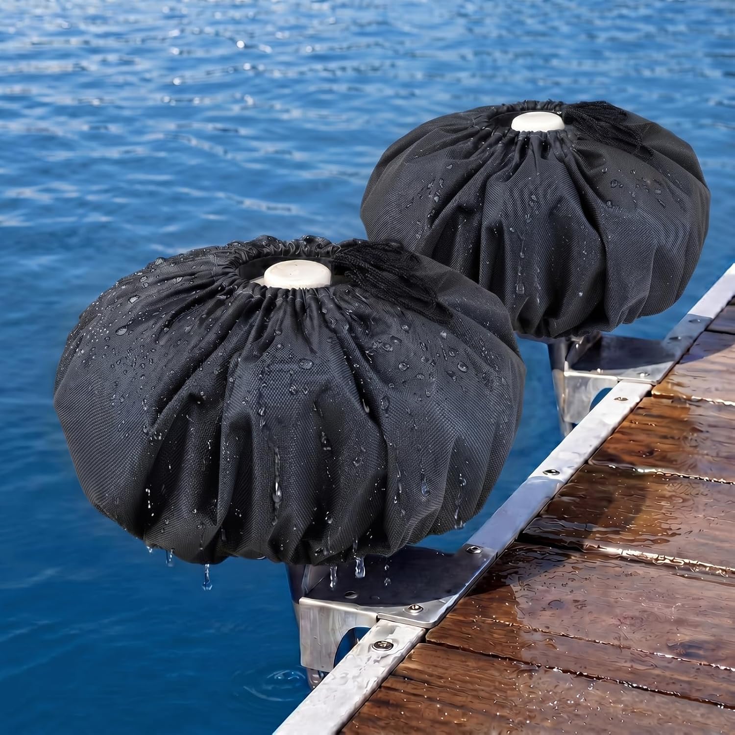 2 Pack 12" Dock Wheel Covers - Waterproof & UV Resistant