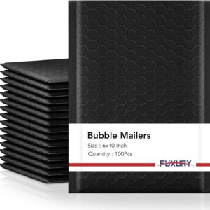 Fuxury 6x10" Black Bubble Mailers - 100 Pack
