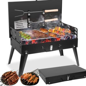 Flaryth Foldable Mini Charcoal Grill - Portable BBQ for Camping