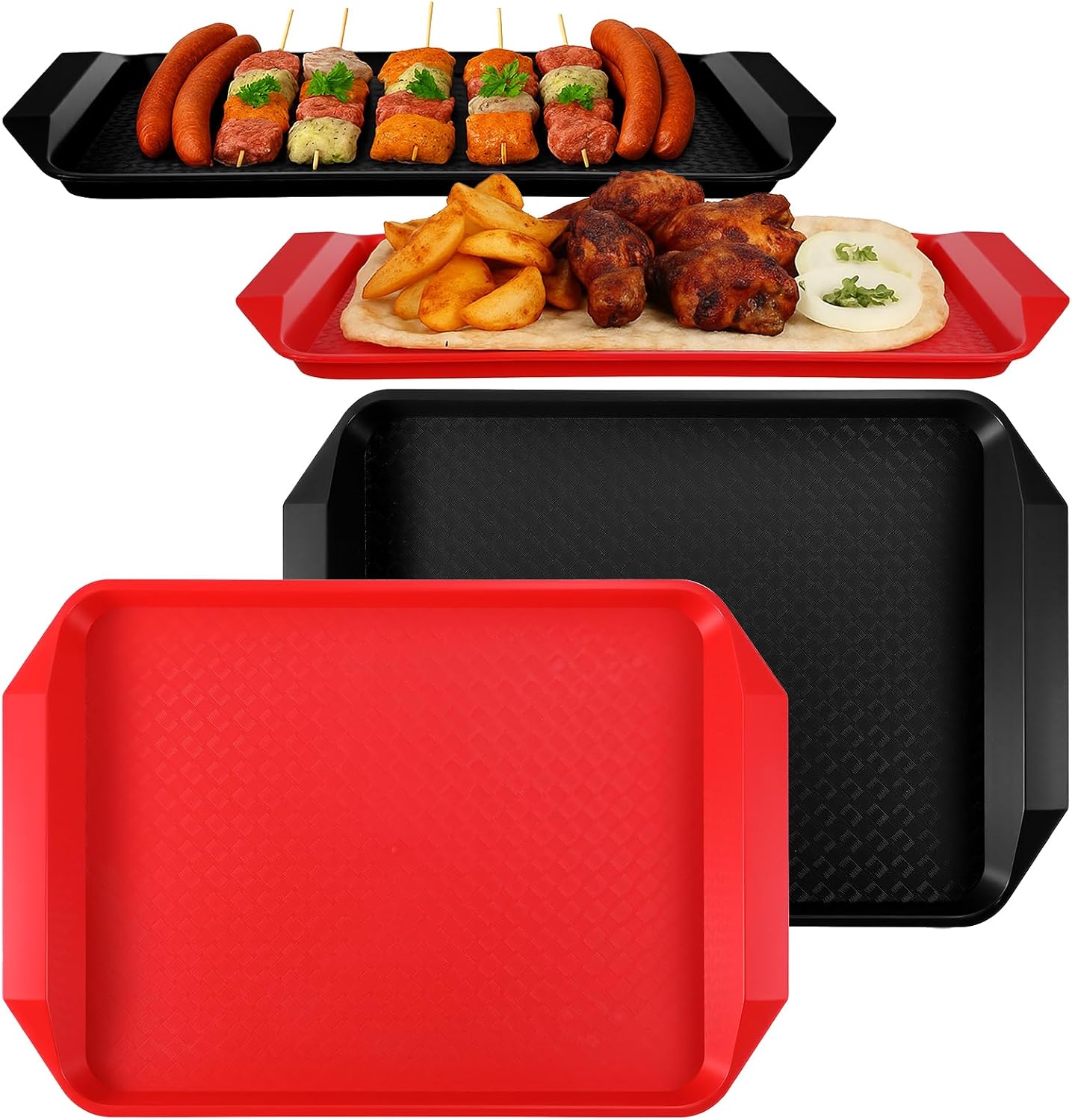 4-Piece BBQ Grill Prep & Serve Trays, 17x12in