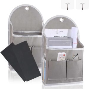 2-Pack Wall Hanging Storage Bags with Pockets - Grey
