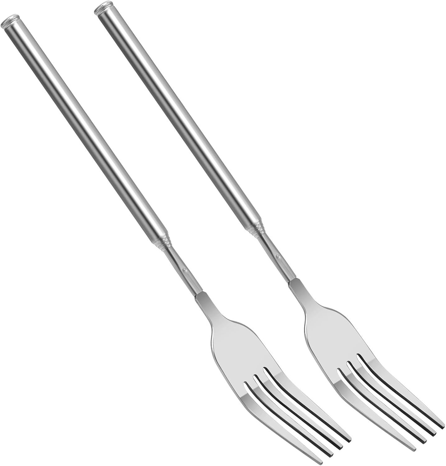 2-Pc Retractable Fork Set, 8.7"–25.6" Stainless Steel