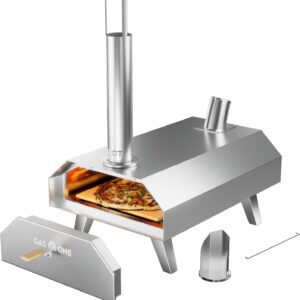 GasOne 12in Wood Pellet Pizza Oven - Portable Stainless Steel