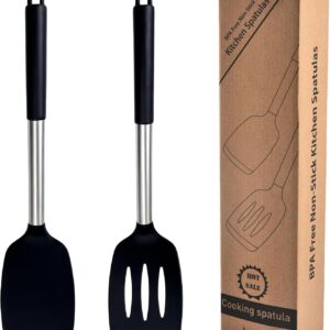 2-Pack Silicone Turner Spatulas, Non-Stick Safe