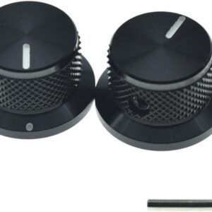 Dopro 2-Pack Aluminum Pot Knobs 1/4" Black with Indicator