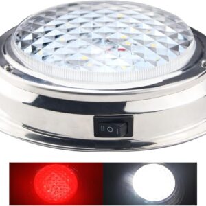 LED Marine Dome Light 6.7in Red/White 12V