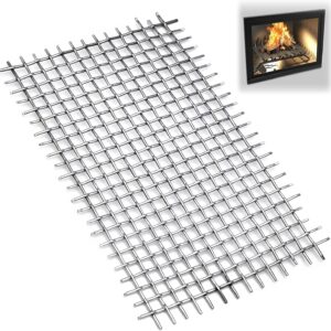 Fireplace Ember Retainer - Heavy Duty Galvanized Steel Grate 16x10in