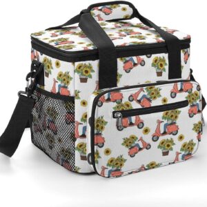 22.5L Insulated Cooler Bag - Sunflower Pattern - Leakproof