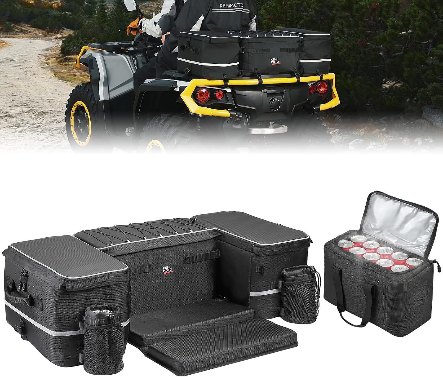 KEMIMOTO 71L ATV Storage Bag w/ Cooler & Seat