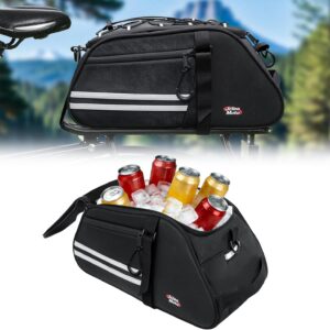 13L Bike Rack Cooler Bag - Waterproof Pannier for Ebike Commute